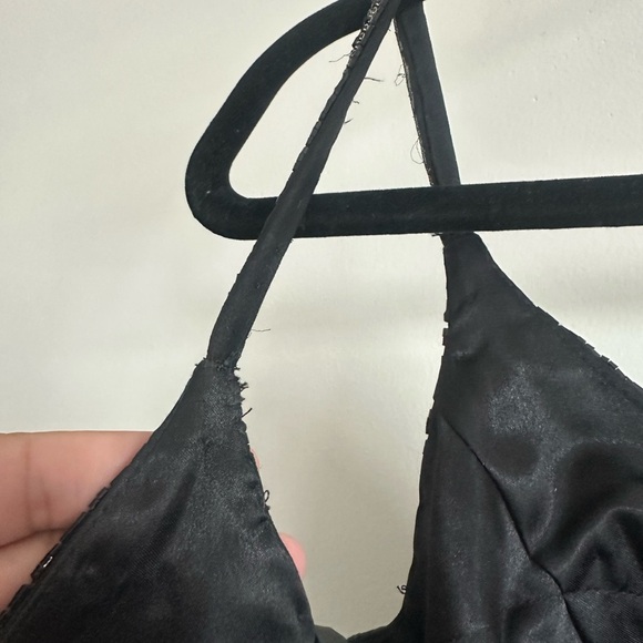 Sherri Hill Beaded A Line Whimsical Black Gown Size 10 - Picture 7 of 10